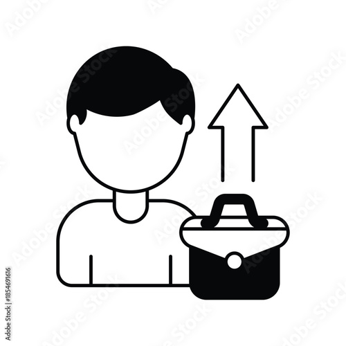 Professional Development icon with white background vector stock illustration