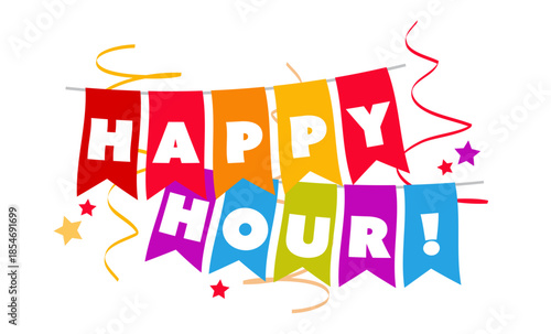 Happy Hour with colorful garlands