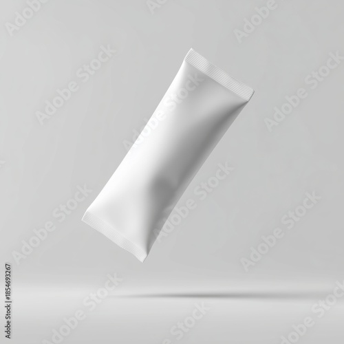 Floating Blank White Sachet Mock-up