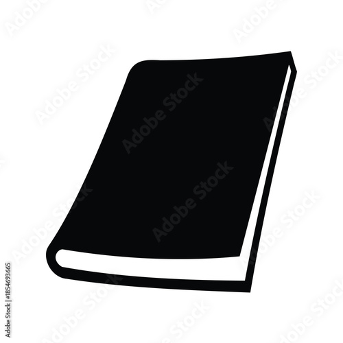 Silhouette of a black hardcover book with a simple and modern aesthetic