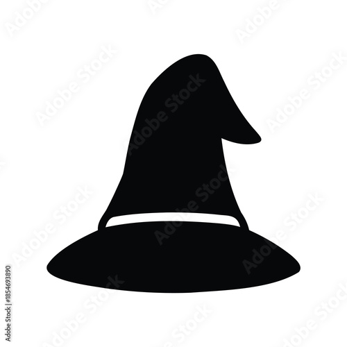 Silhouette of a classic pointy witch hat perfect for Halloween festivities