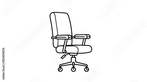 Office chair illustration on a white background viewed from the side