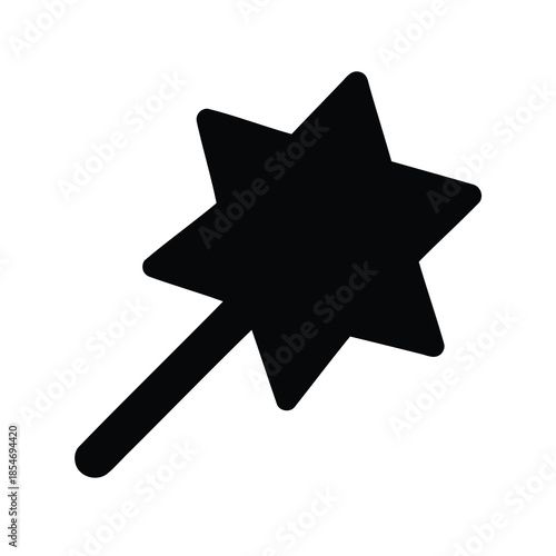 Vector illustration of a magical star wand isolated on a white background