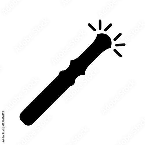 Icon of a magic wand with sparkles, suitable for games and apps