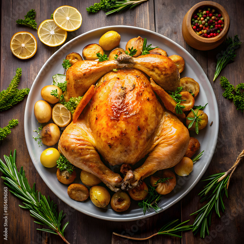 roasted chicken dinner platter a delicious feast