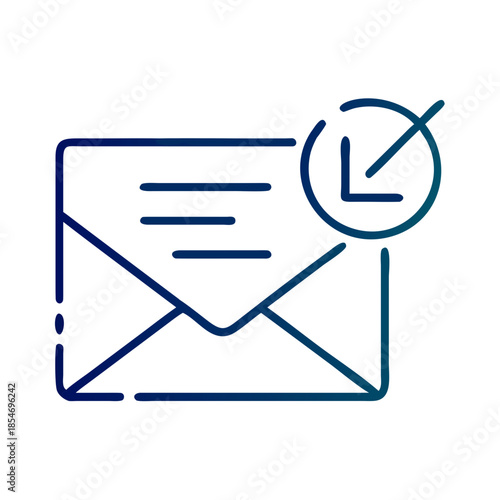 Email icon with checkmark symbolizing message sent successfully  