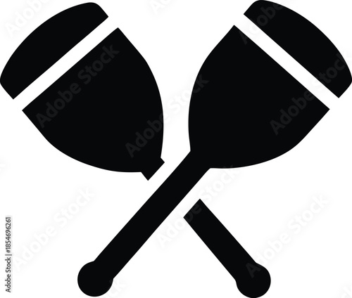 festival percussion stick line art vector illustration on transparent background