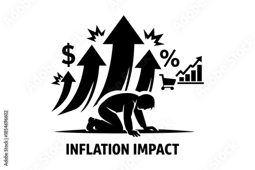 Man overwhelmed by rising inflation, economic hardship and financial crisis