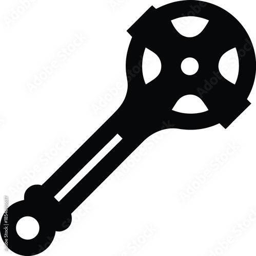 green music stick line art vector illustration on transparent background