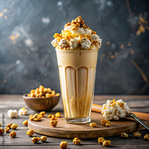 delicious caramel popcorn milkshake indulge