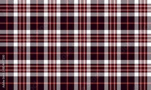 Seamless plaid fabric in deep purple, red, and white tones. A classic yet modern design, perfect for clothing, skirts, and trousers, adding a distinctive and stylish touch.