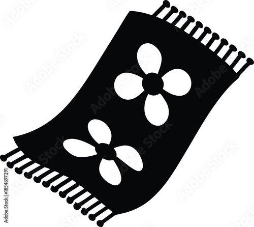 irish picnic blanket line art vector illustration on transparent background