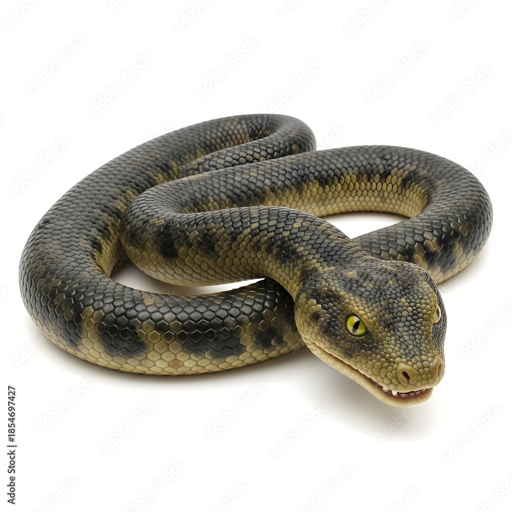 Fototapeta premium anaconda on a white background