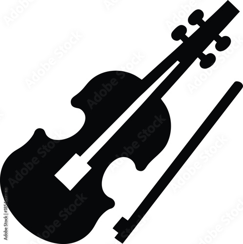 irish violin line art vector illustration on transparent background