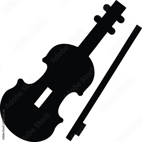 irish violin line art vector illustration on transparent background