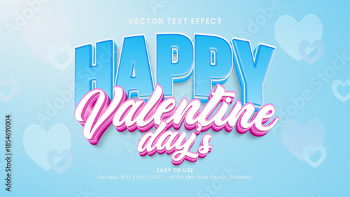 happy valentine editable text effect 3d