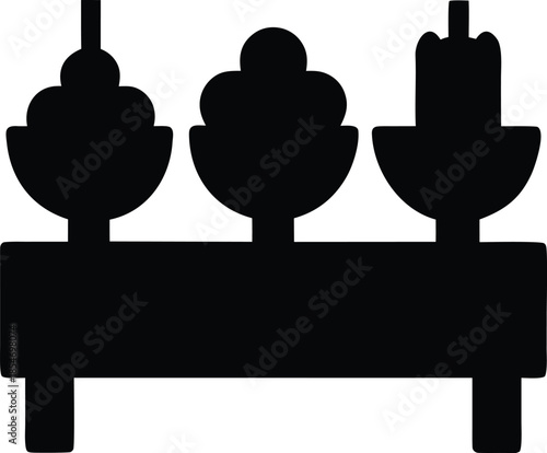 parade food table line art vector illustration on transparent background