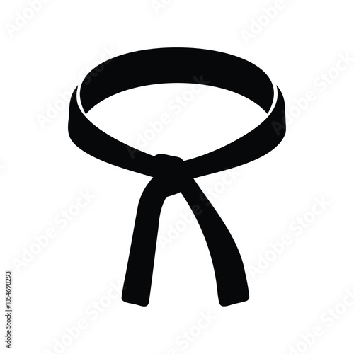 Simple black belt illustration for martial arts, judo, karate, and taekwondo.