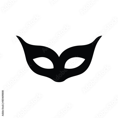 Elegant black masquerade mask with distinct eye holes and pointed edges