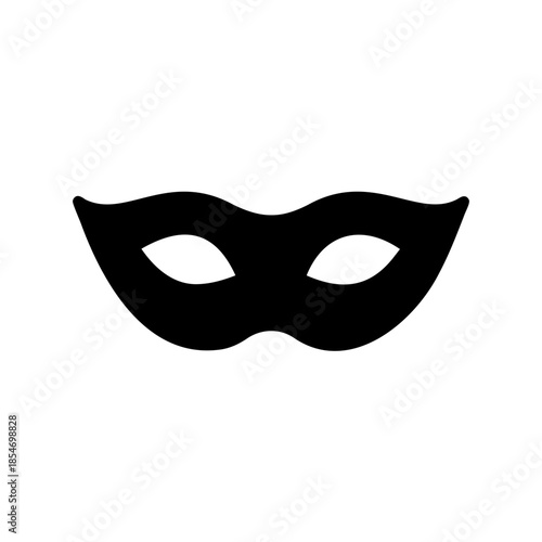 Simple elegant black masquerade mask for disguise and mystery illustration design