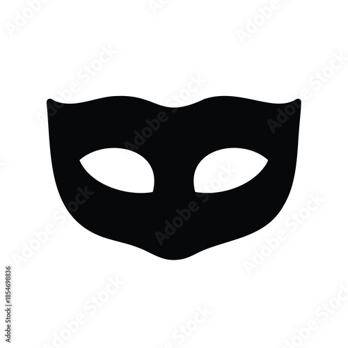 Bild auf Leinwand A simple black mask with oval eye holes isolated on white background