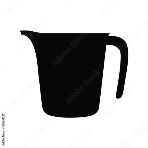 Black silhouette of a measuring cup with handle and pouring spout