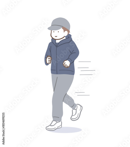 ランニングをする男性のイラスト素材