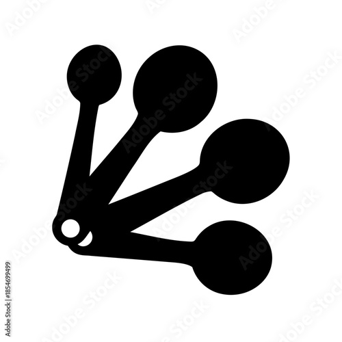 Set of measuring spoons kitchen tools for cooking baking recipes preparation