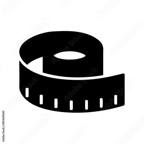 Measuring tape black silhouette on white background measuring instrument equipment tool