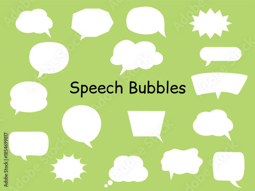 Collection of speech bubbles, text boxes, conversation chats, and message comments chat box in comics.Illustration vector design set