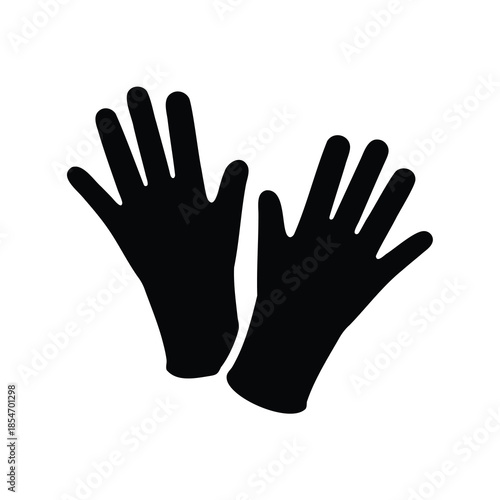 Protective Black Gloves Icon for Safety and Hygiene in Various Environments