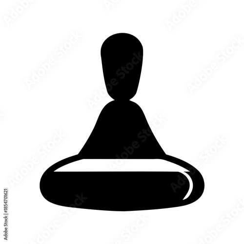 Stylized depiction of a massage stone on a rounded platform, silhouette