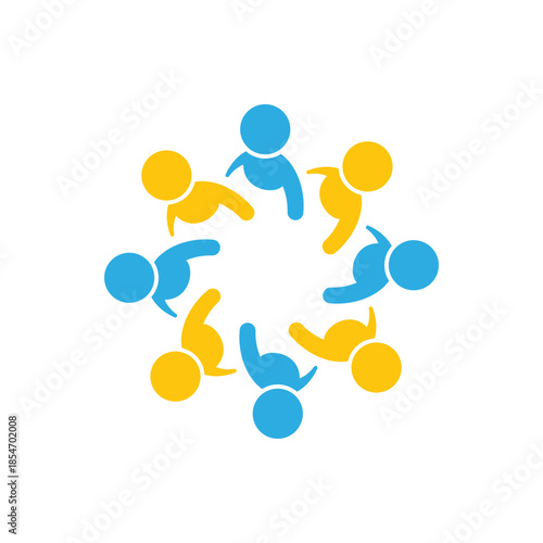 rotating successful people community logo design