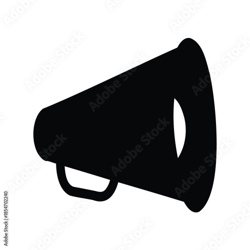 Black silhouette of a megaphone, often used for announcements or cheering