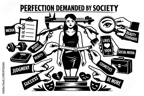Societal pressure for perfection on women, body image, and beauty standards