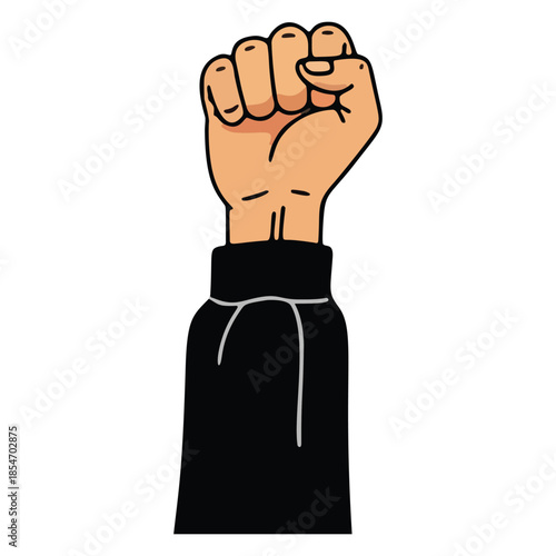 Raised fist illustration symbolizing power and protest