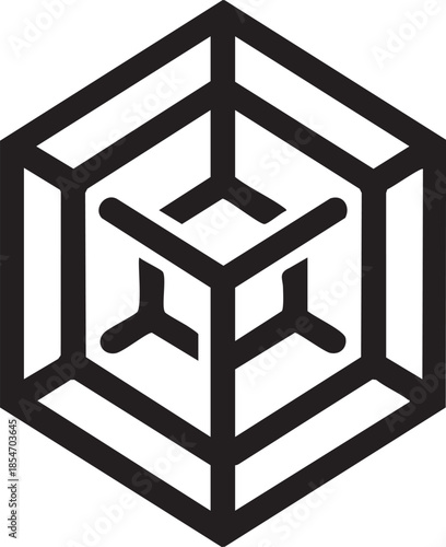 Overlapping Transparent Cubes Forming a Third Representing Blockchain Connection