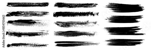 Set of Brush strokes text boxes, Paintbrush Grunge design elements, Hand drawn Grunge texture, Horizontal, Lines, vector illustrator