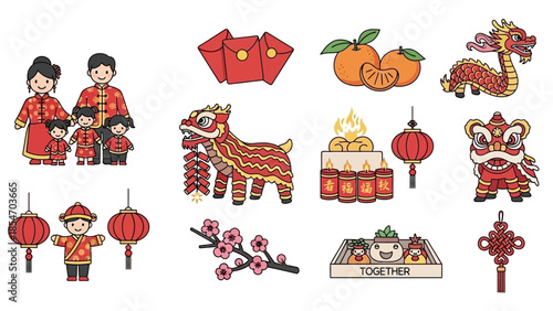 Chinese New Year Celebration Elements Collection.