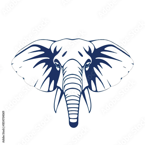 Elephant logo deisgn. Elephant head logo. Graphic silhouette of a elephant head. 