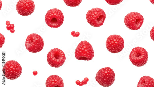 Wallpaper Mural Isolated, fresh, vivid red raspberry fruit offering sweetness, color, and natural juiciness Torontodigital.ca
