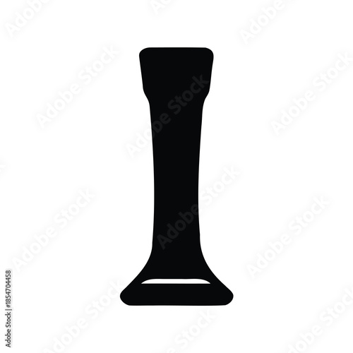 Laboratory beaker silhouette icon for science- Black laboratory beaker silhouette icon symbolizing chemistry experiments, scientific research, education, and medical analysis in a minimalist style