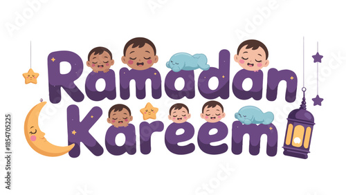 Ramadan Kareem: A festive and symbolic illustration for the Islamic holy month, this image represents the spirit of Ramadan.