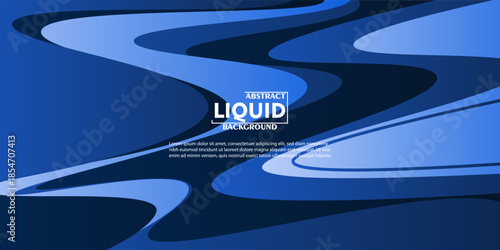 Abstract blue wave liquid background pattern. Simple fluid overlapping shape design. Vector eps10