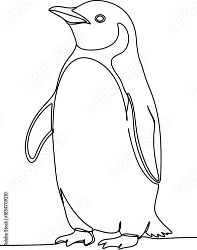 Minimal Penguin Line Art Illustration for Wildlife, Nature, and Modern Design
