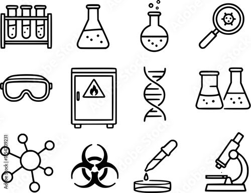 Laboratory Science Outline Icon Set
