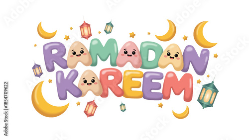 Ramadan Kareem: A vibrant and colorful illustration of the Ramadan Kareem celebration, featuring festive decorations.