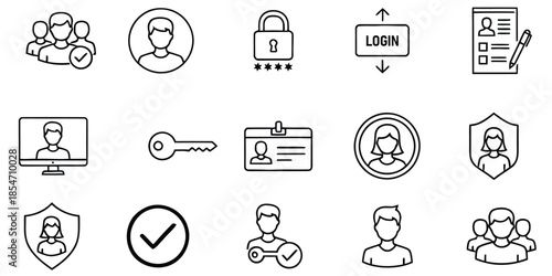 Security and identity verification icons