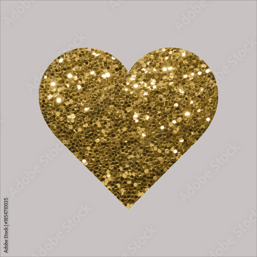 golden shiny glitter elegant heart shape