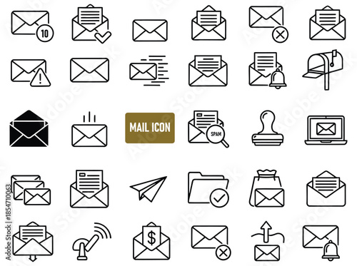 Collection of email and mail icons for various uses